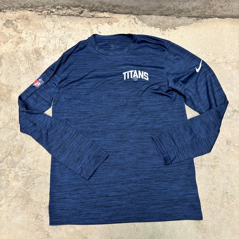 Nike Tennessee Titans NFL Long Sleeve Training Shirt Mens Size M Blue
